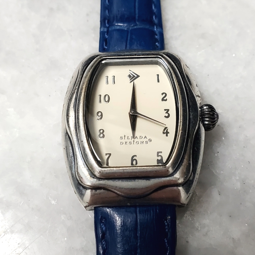 Silpada Watch Blue Leather Band  New Battery